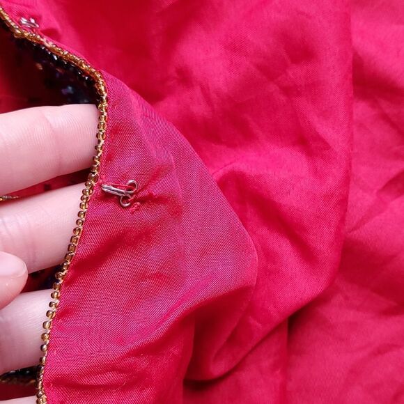 Vintage red beaded jacket - Picture 10 of 16